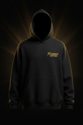 SANZAVEEDUQUER Founder Hoodie - Exclusive Luxury Oversized Black Hoodie with Gold Embroidered Branding
